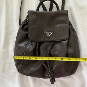 Authentic Prada Dark Brown Leather Backpack